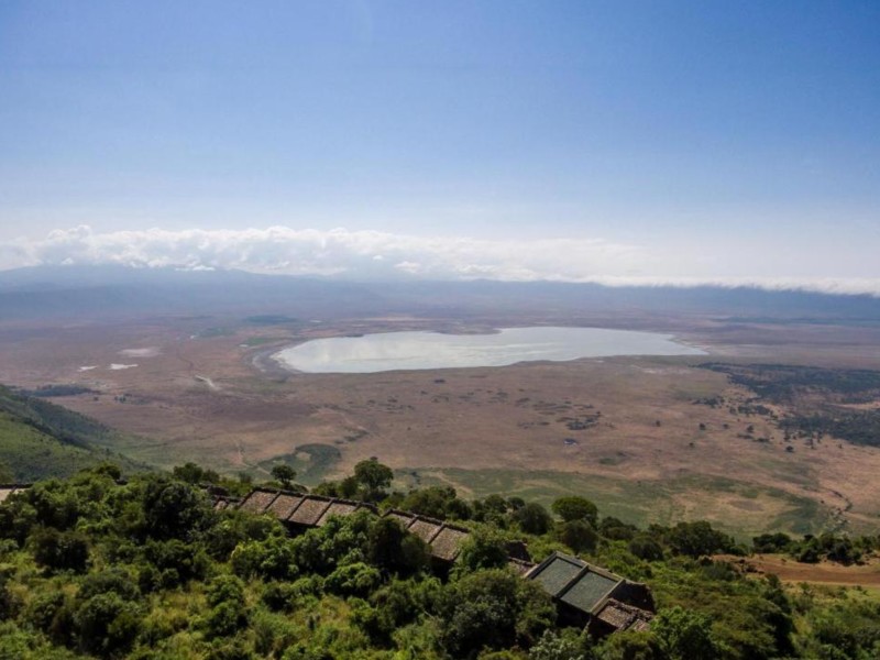 Udsigt over det smukke krater i Ngorongoro